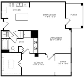 1 bed, 1 bath, 1,195 sqft, $2,130