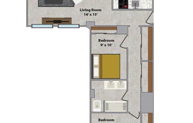 2 beds, 1 bath, 665 sqft, $1,249, Unit 214