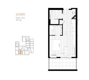 Studio, 1 bath, 447 sqft, $1,548