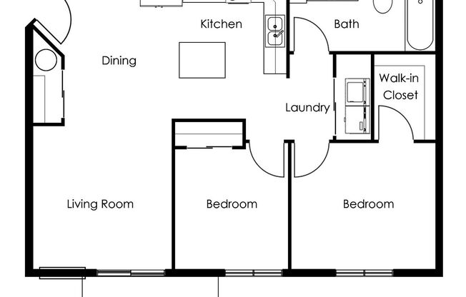 2 beds, 1 bath, 935 sqft, $1,025, Unit 108