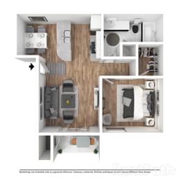 1 bed, 1 bath, 695 sqft, $1,123