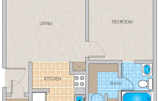 1 bed, 1 bath, 535 sqft, $995, Unit 2-104