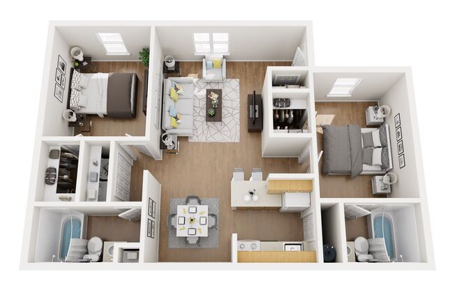 2 beds, 2 baths, 950 sqft, $1,000