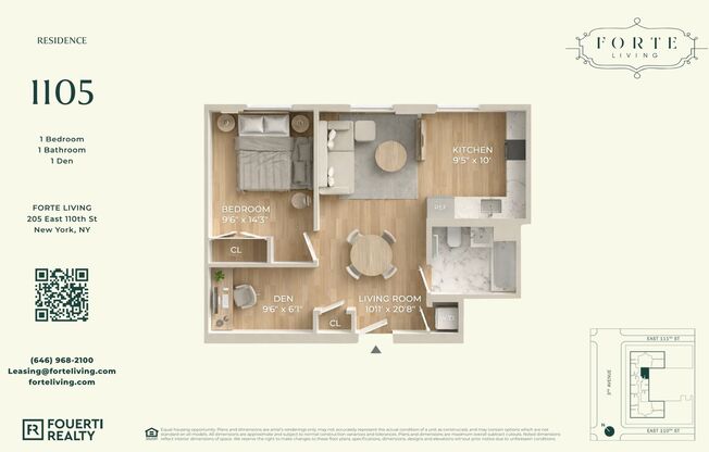 Forte Living - APT. 1402 | 2 BDR, 2 BR | 906 Sq Ft | Forte Living | East Harlem
