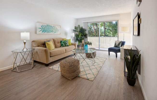 Decorated Living Room With Natural Light at Marine View Apartments, Alameda, CA, California