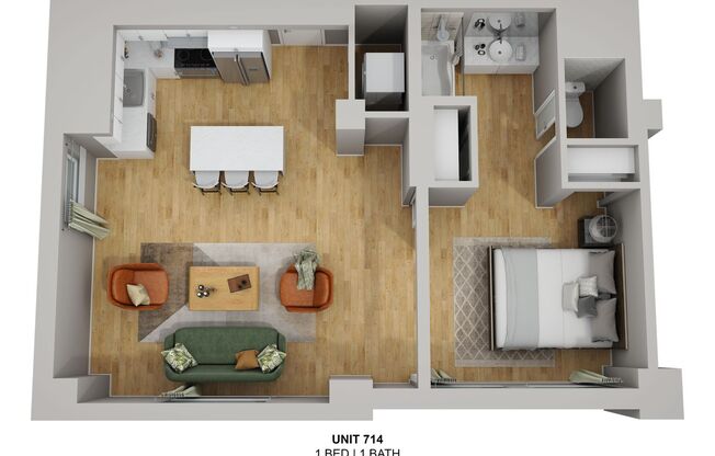 1 bed, 1 bath, 555 sqft, $2,775, Unit 514