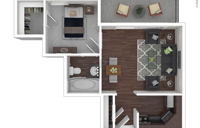 1 bed, 1 bath, 475 sqft, $1,177
