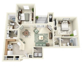 2 beds, 2 baths, 1,030 sqft, $1,735