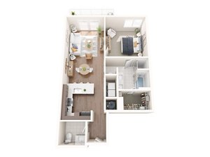 1 bed, 1.5 baths, 867 sqft, $2,054