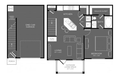 1 bed, 1 bath, 750 sqft, $1,311