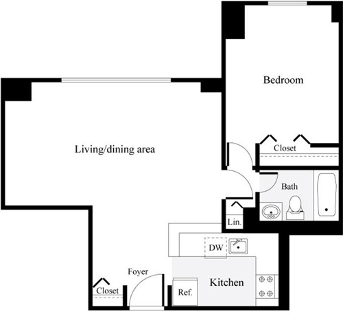 1 bed, 1 bath, 565 sqft, $2,045, Unit 1106