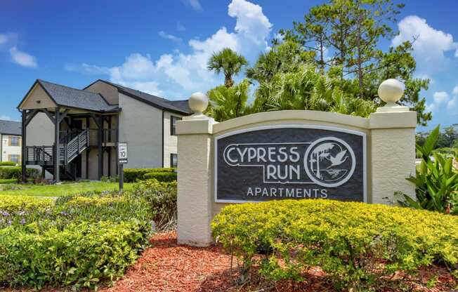 Sign at Cypress Run Apartments