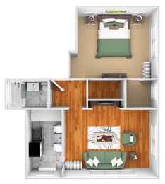 1 bed, 1 bath, 764 sqft, $1,750