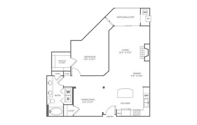 1 bed, 1 bath, 987 sqft, $2,111