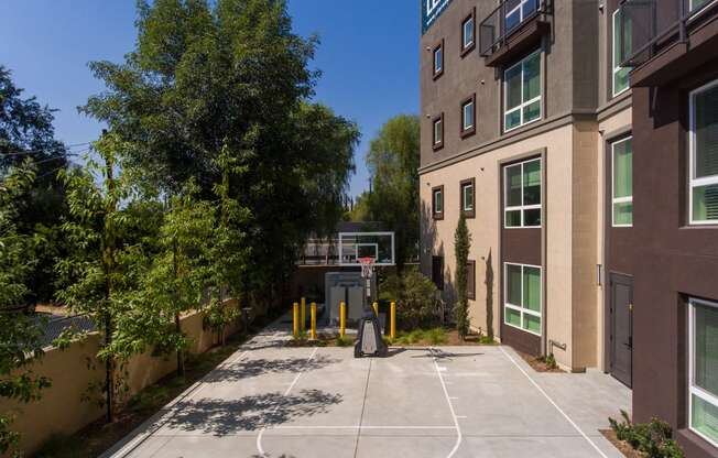 Basketball Court at Clarendon Apartments, Los Angeles, CA