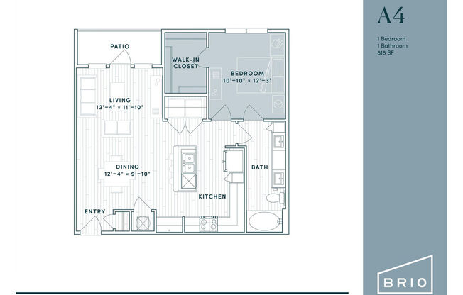 1 bed, 1 bath, 818 sqft, $1,336