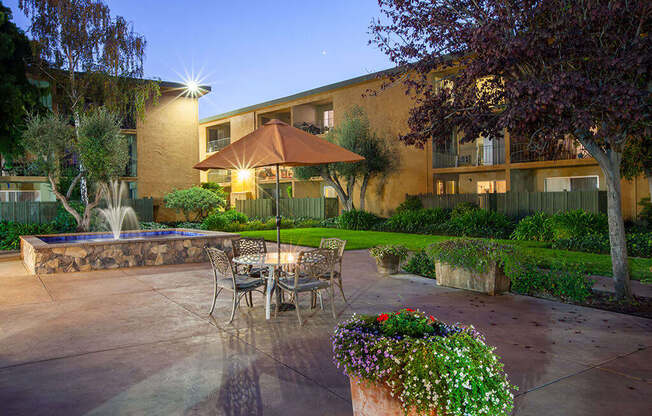 Shaded Outdoor Courtyard Area at The Monterey, San Jose