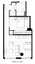 1 bed, 1 bath, 594 sqft, $2,295