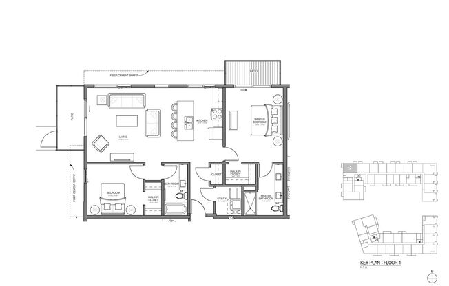 2 beds, 2 baths, 1,230 sqft, $1,950, Unit 105-A