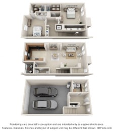 2 beds, 2.5 baths, 1,528 sqft, $1,700