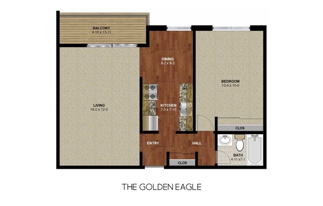 1 bed, 1 bath, 750 sqft, $1,395
