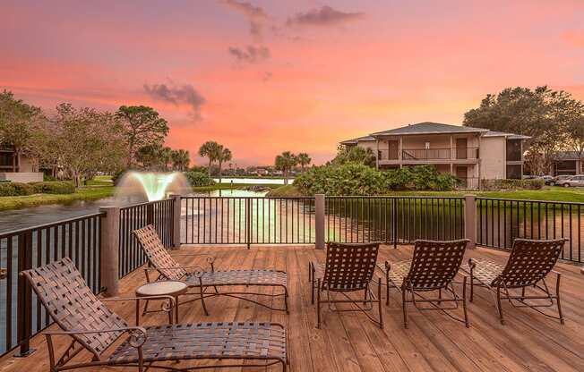 Enjoy gorgeous sunset views from the deck  | Lakes at Suntree