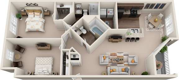 2 beds, 2 baths, 1,100 sqft, $1,534