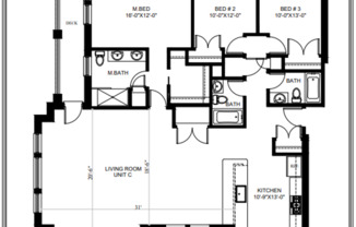 3 beds, 3 baths, 1,875 sqft, $3,195, Unit 1622- unit C