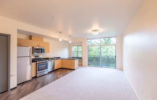 the preserve at ballantyne commons apartment living room and kitchen