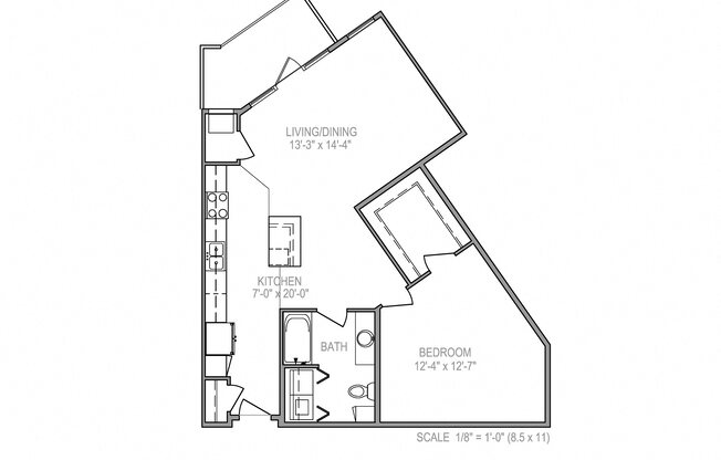 1 bed, 1 bath, 924 sqft, $1,445