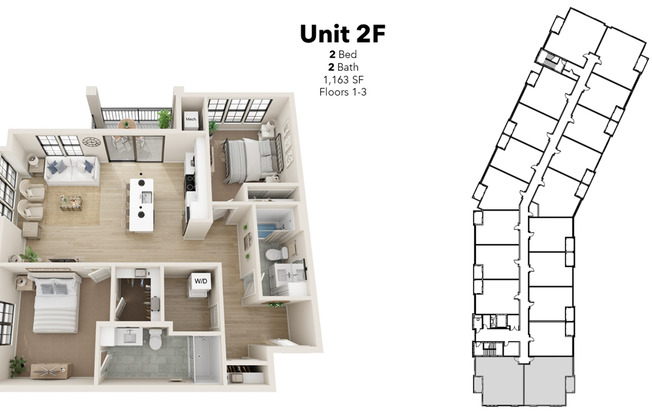 2 beds, 2 baths, 1,163 sqft, $1,699, Unit 226