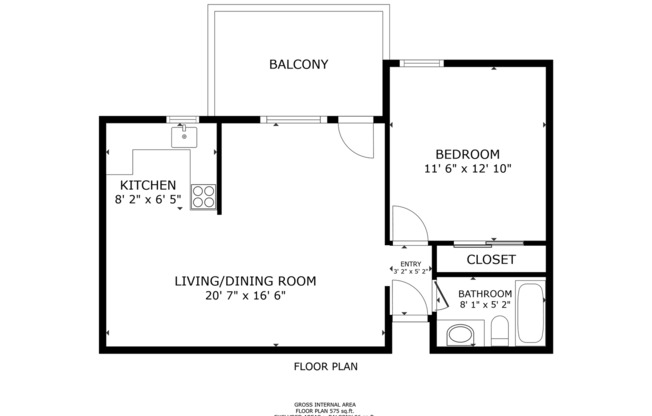 1 bed, 1 bath, 538 sqft, $1,875, Unit 58