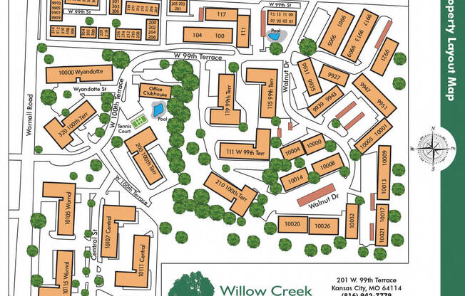 Willow Creek Map at Willow Creek, Missouri