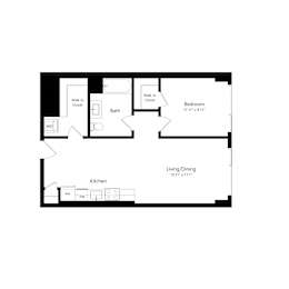 1 bed, 1 bath, 702 sqft, $2,760