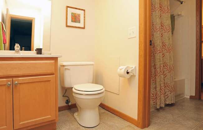 a spacious bathroom with under the sink storage and jack and jill style bathroom.