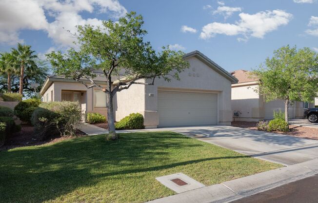 Wonderful Summerlin single story with grass backyard and island kitchen.