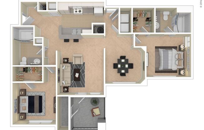 2 beds, 2 baths, 1,147 sqft, $2,025