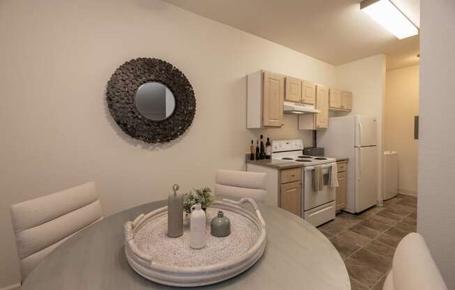 Stanford Heights model dining room to kitchen view