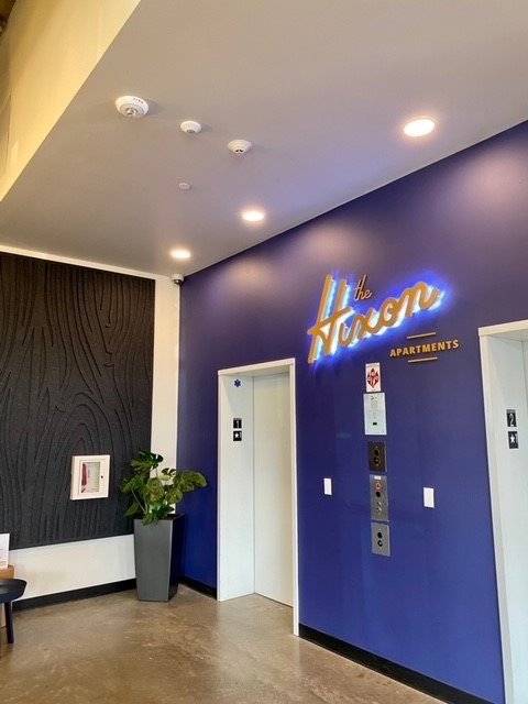 lobby and elevator entrances at The hixon