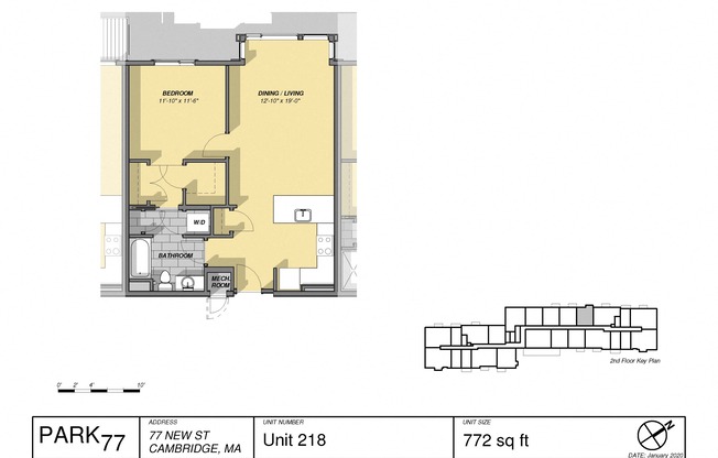 1 bed, 1 bath, 772 sqft, $3,250