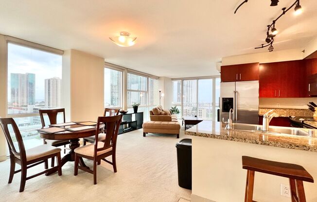 FULLY FURNISHED 2 BEDROOM UNIT IN KAKAAKO