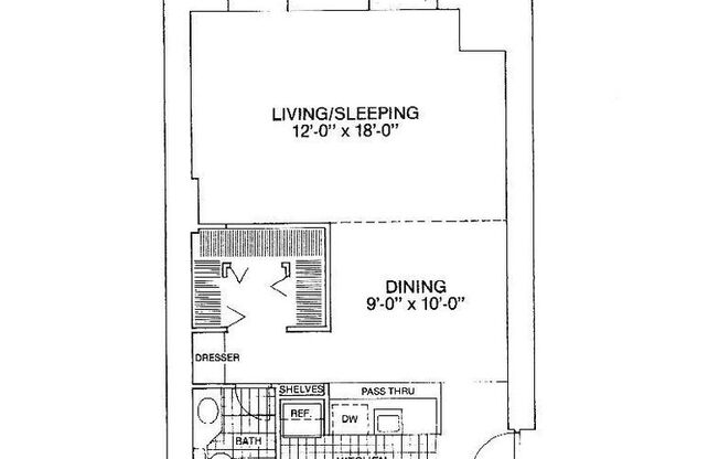 Studio, 1 bath, $1,400, Unit 411