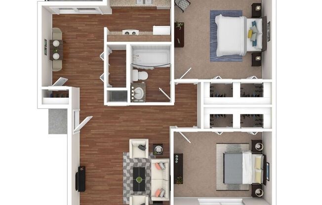 2 beds, 1 bath, 863 sqft, $880