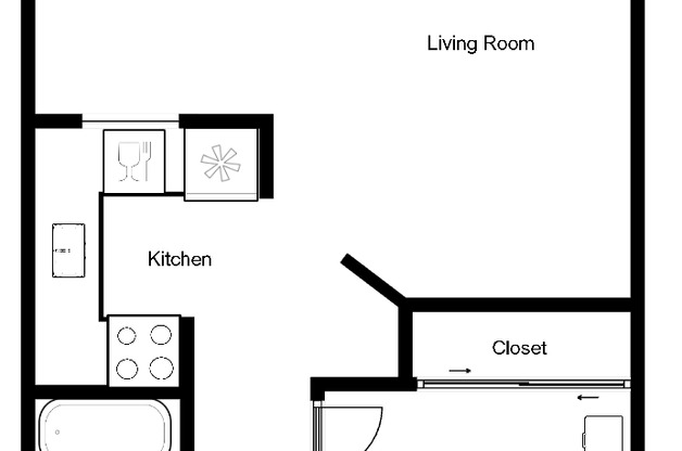 1 bed, 1 bath, 750 sqft, $2,100, Unit 106