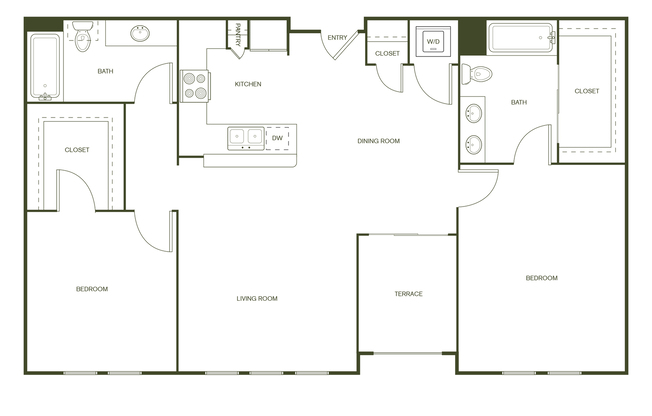 High Point Uptown - B2 - 2 Beds - 2 Baths - 1195 Sq. ft.