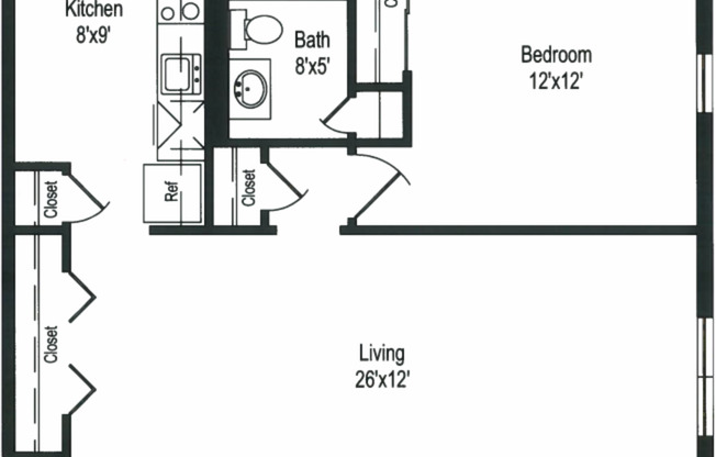 1 bed, 1 bath, 672 sqft, $2,150