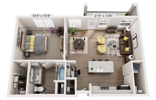 1 bed, 1 bath, 808 sqft, $1,585, Unit 5309