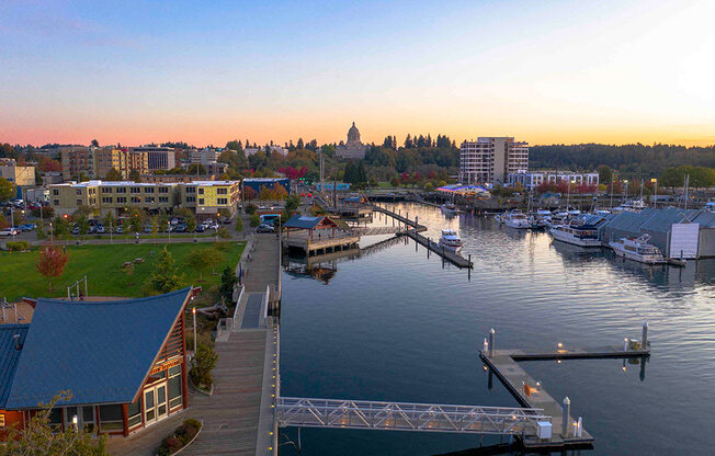 Stroll the boardwalk and Percival Landing at Harbor Heights 55+ Community, Olympia, 98501