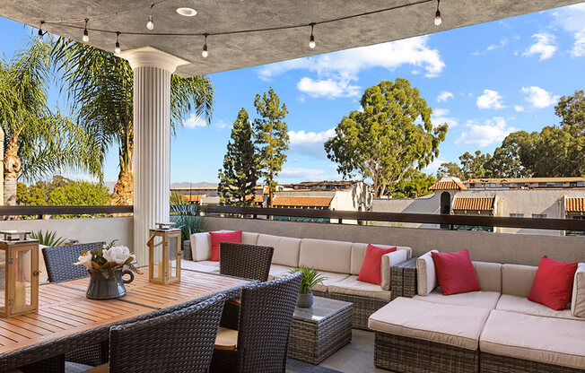 Rooftop lounge and dining area.