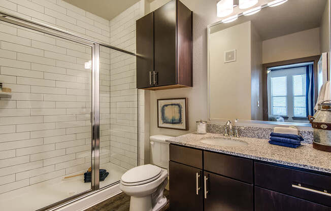 Bathroom With Extra Storage Space at Fifty02 Westover Hills, Texas, 78251